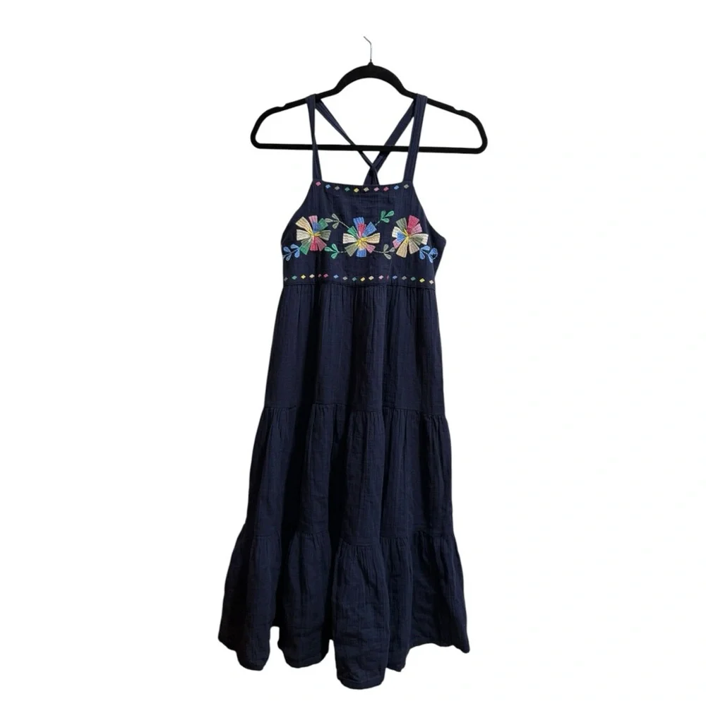 Gap Dress size XXL (14-16) Blue Embroidered Patterns NWT‎